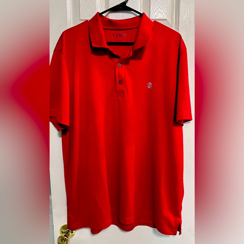 Izod Men’s Polo Golf Shirt Color:Red Polyester